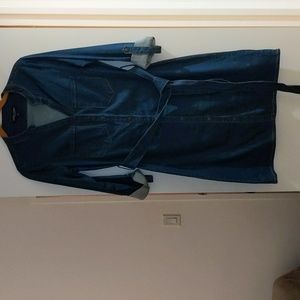 Denim wrap dress with buttons